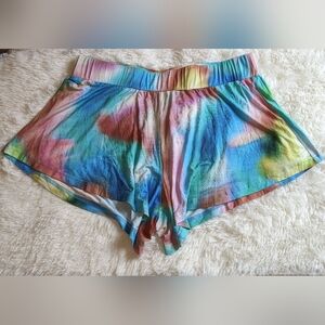 CITRUS Shorts Women's Tie Dye Sz L Blue/Red/Green